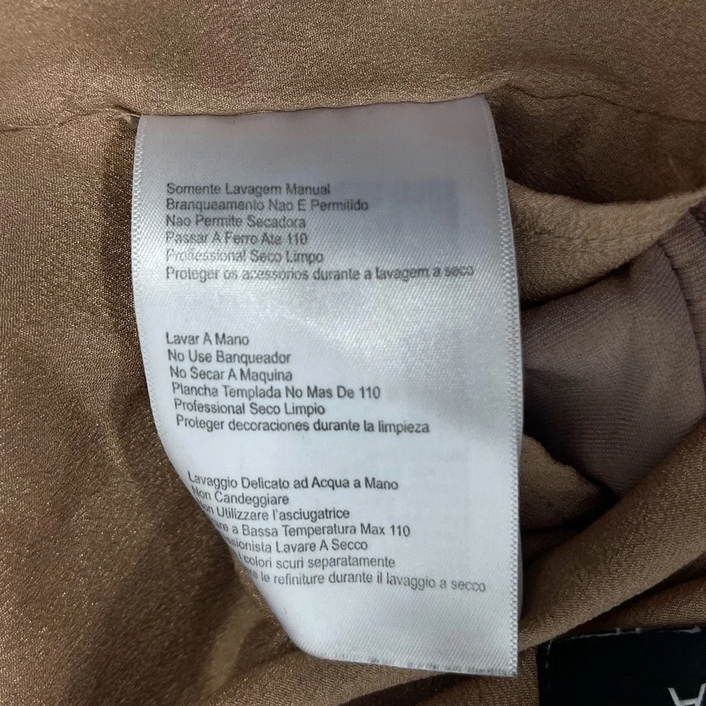 CAARA 100% Silk Crushed Velvet Spaghetti Strap Cami Camisole Top In Rust M - Picture 14 of 16